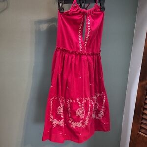 Red Embroidered Dress